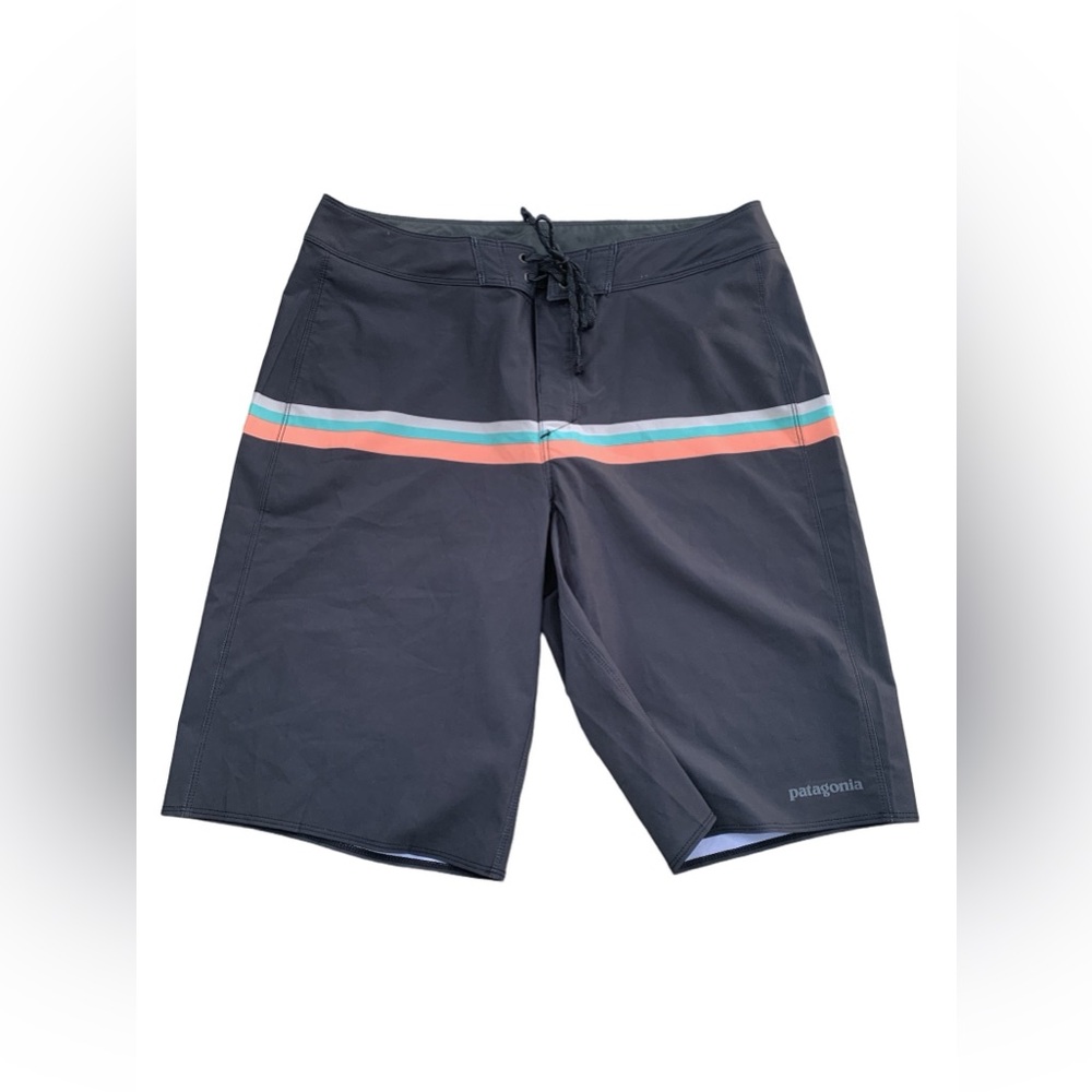 Patagonia Mens Size 32 Men's Hydropeak Series Boardshorts 21" Stripe Swim Trunks